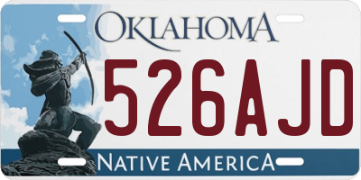 OK license plate 526AJD