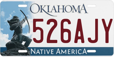 OK license plate 526AJY