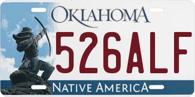 OK license plate 526ALF