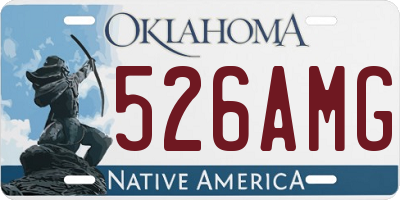 OK license plate 526AMG