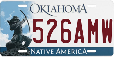 OK license plate 526AMW