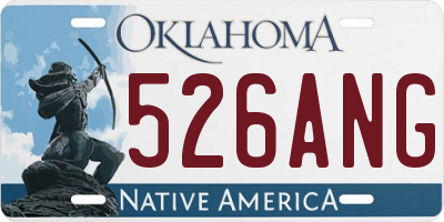 OK license plate 526ANG