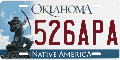 OK license plate 526APA