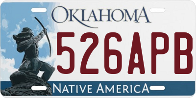 OK license plate 526APB