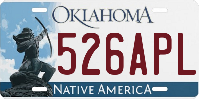 OK license plate 526APL