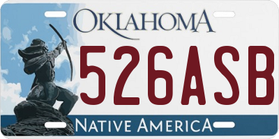OK license plate 526ASB
