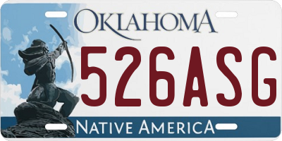OK license plate 526ASG