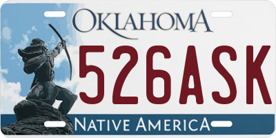 OK license plate 526ASK