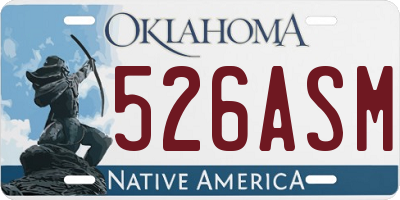 OK license plate 526ASM