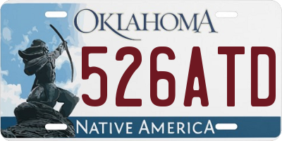 OK license plate 526ATD