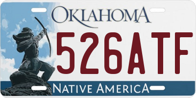 OK license plate 526ATF