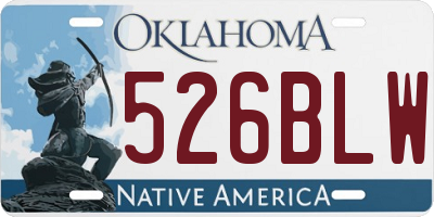 OK license plate 526BLW