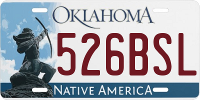 OK license plate 526BSL