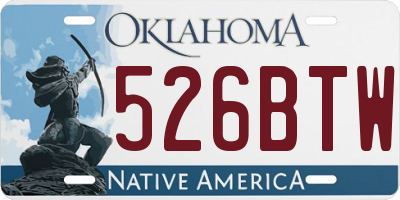 OK license plate 526BTW
