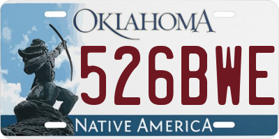 OK license plate 526BWE