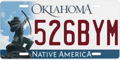 OK license plate 526BYM