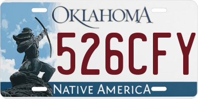 OK license plate 526CFY