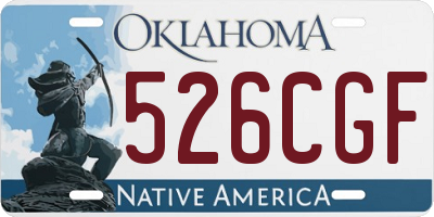 OK license plate 526CGF