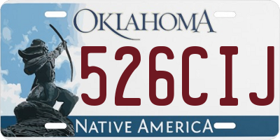 OK license plate 526CIJ