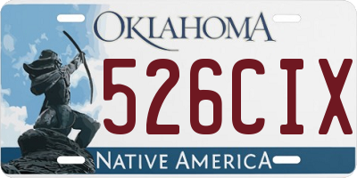 OK license plate 526CIX