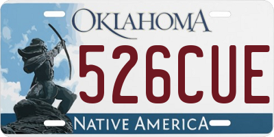 OK license plate 526CUE