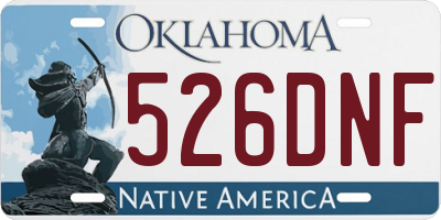 OK license plate 526DNF