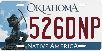 OK license plate 526DNP