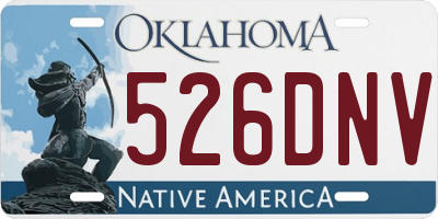OK license plate 526DNV