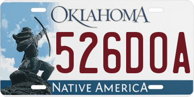 OK license plate 526DOA