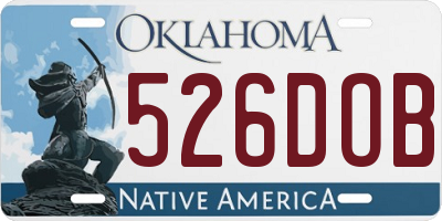 OK license plate 526DOB