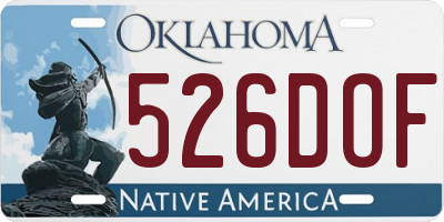 OK license plate 526DOF