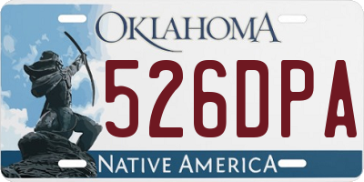 OK license plate 526DPA