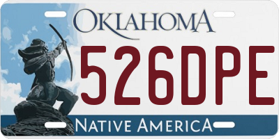 OK license plate 526DPE