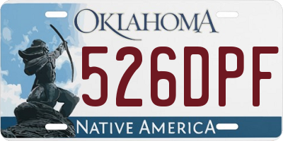 OK license plate 526DPF