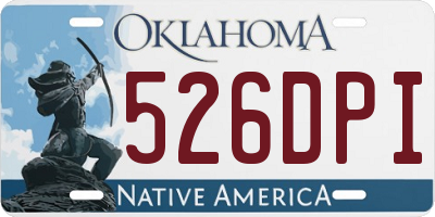 OK license plate 526DPI