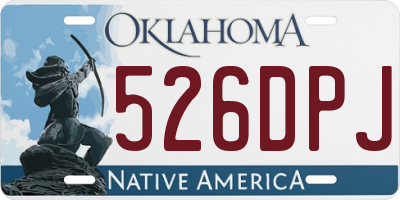 OK license plate 526DPJ
