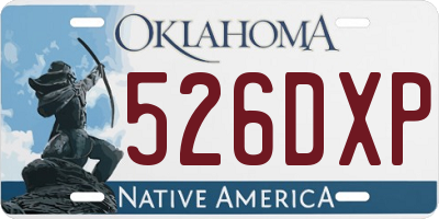 OK license plate 526DXP