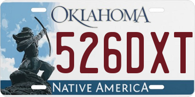 OK license plate 526DXT
