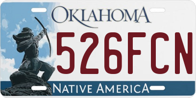 OK license plate 526FCN
