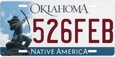 OK license plate 526FEB