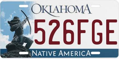 OK license plate 526FGE