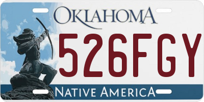 OK license plate 526FGY