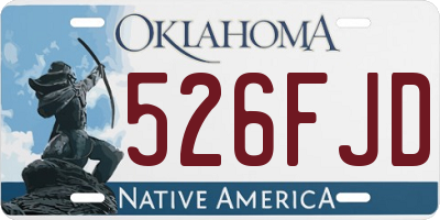 OK license plate 526FJD