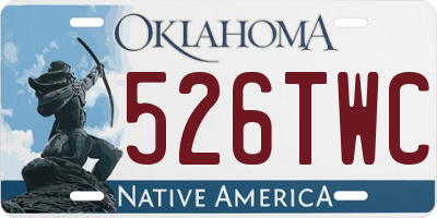 OK license plate 526TWC