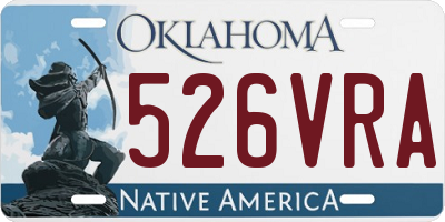 OK license plate 526VRA