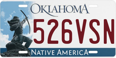 OK license plate 526VSN