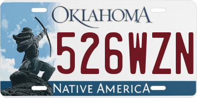 OK license plate 526WZN
