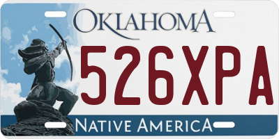 OK license plate 526XPA