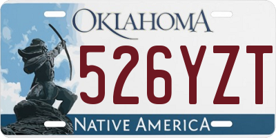 OK license plate 526YZT