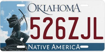 OK license plate 526ZJL